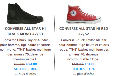 converses taille