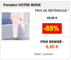 soldes excedence 237x200 Deuxième démarque, Soldes Vêtement grande taille Hiver 2009 :  75% à  85% chez Kiabi, La Redoute/Taillissime, QUELLE, Blanche Porte et Excédence