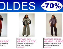soldes julie envy 256x200 Soldes Julie Envy : Démarque à  70%