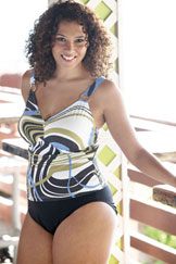 tankini bleu ulla popken1 Maillot de bain grande taille : sélection en magasins français !