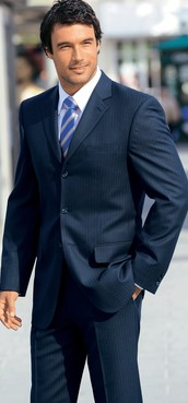 costume raye bleu amatai Costumes grandes tailles pour homme daffaires