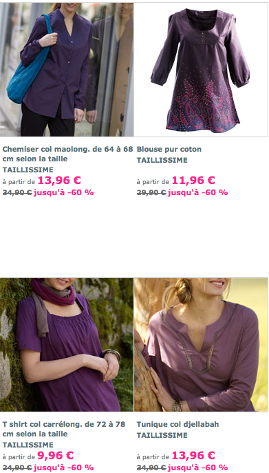 soldes taillissime la redoute Soldes Taillissime et Soldes La Redoute Grandes Tailles