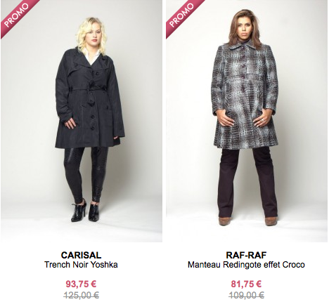 castaluna grandes tailles Castaluna :   25% sur des manteaux grandes tailles Carisal et Raf Raf