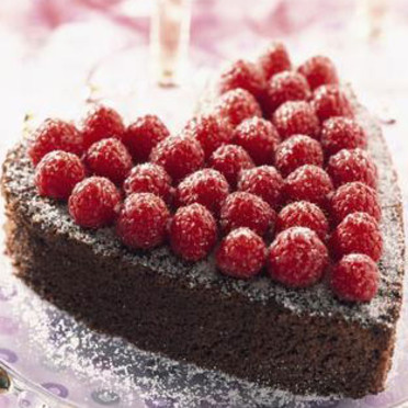 gâteau au chocolat spécial saint valentin diner entre amoureux