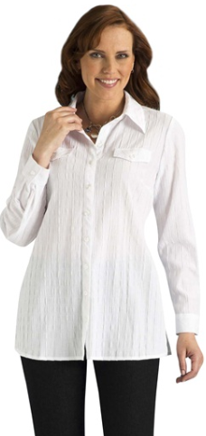 Chemise femme blanche grande taille voile