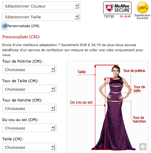 robe sur mesure femme