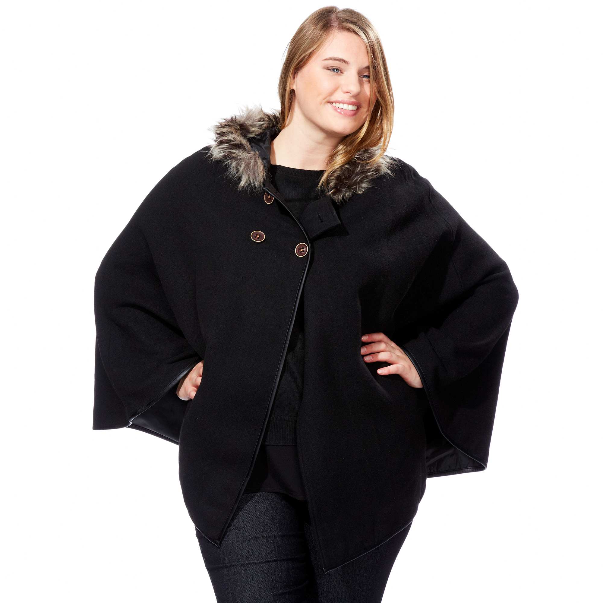 manteau cape avec capuche femme