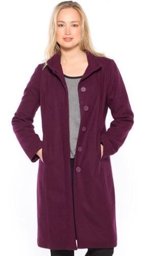 Le manteau grande taille chic by Daxon Manteau 34 drap de laine et cachemire Balsamik