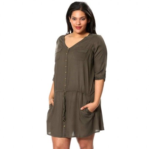 robe chemise femme ronde