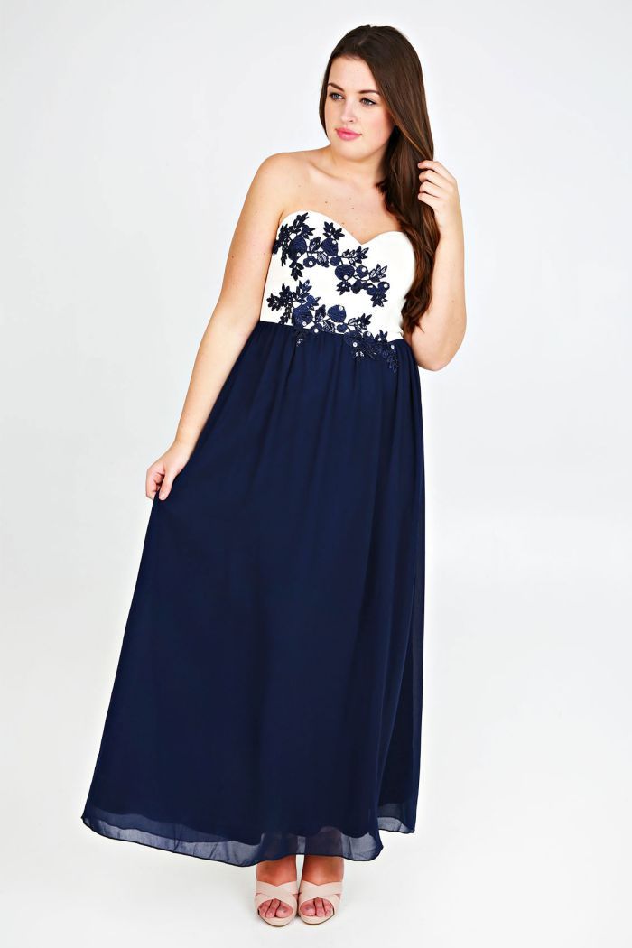 robe longue grande taille bicolore