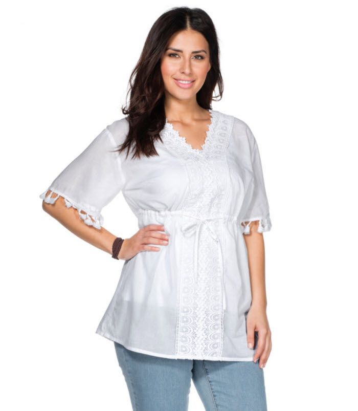 Sheego Blouse Tunique Femmes Grande Taille Taille 54 Blanc son 228 