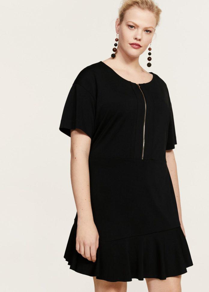 robe noire fermeture éclair devant