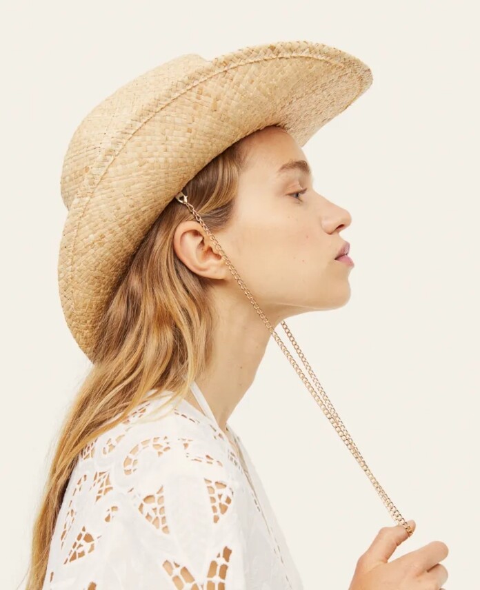 H&M - Chapeau de paille avec chaîne à emmener à la plage