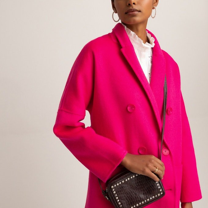 manteau long fushia femme