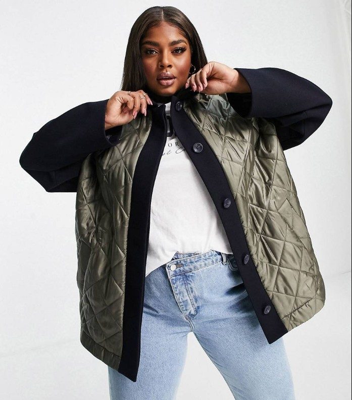 Veste Matelassée Pour Femme - Légère, Patchwork, Col à Revers - Pour Automne/hiver, Style Décontracté