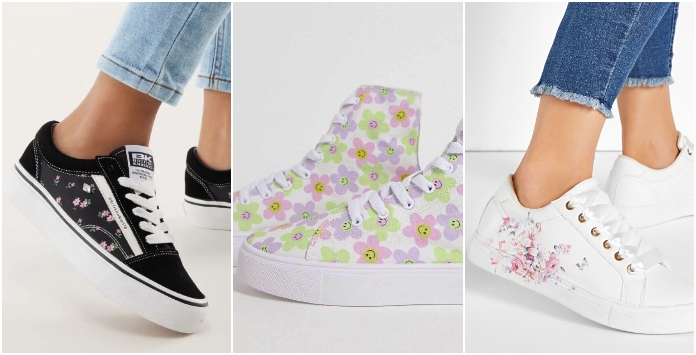 basket femme fleurie