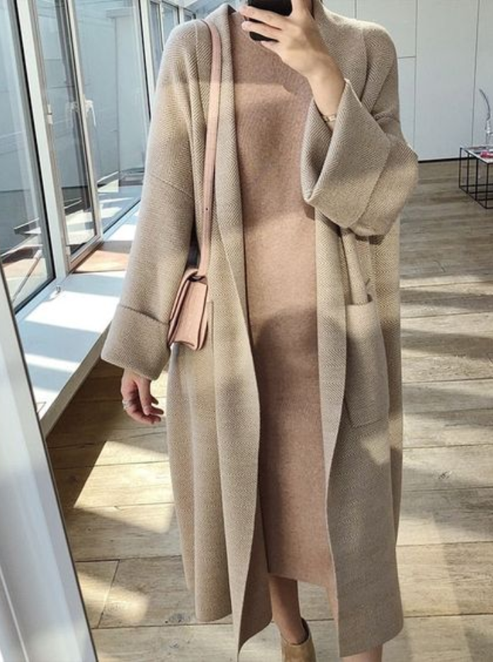 Robe pull maxi et manteau