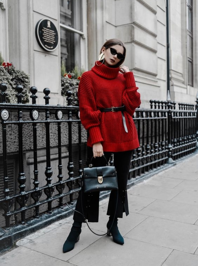 outfit rouge et noir